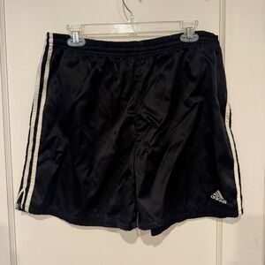 Vintage 90s Adidas Black Shorts with White Stripes Original Umbro Soccer large